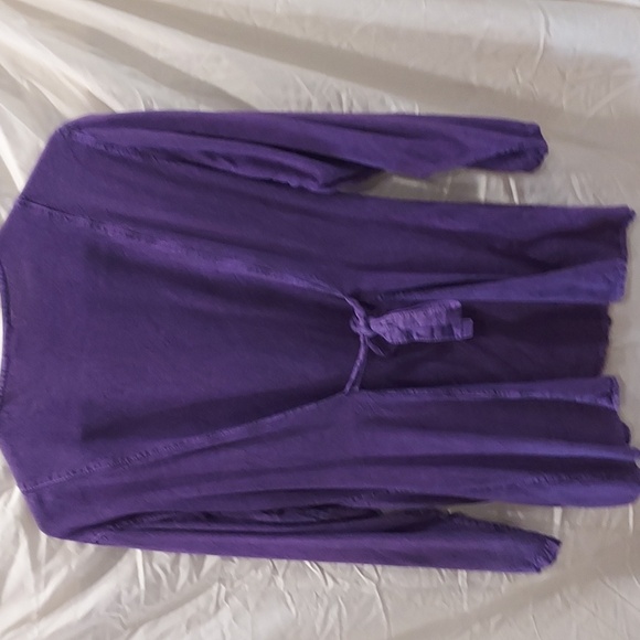 Bohemian Rope Embroidered Indigo Purple Button-up Front and Tie Back Size XL - Picture 6 of 8